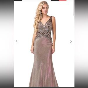 Dancing Queen Sparkly Beaded Sequin Prom Evening Gown